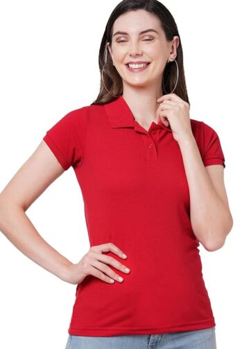 Wear Your Opinion Womens Polo Collar Neck T-Shirt Top (Design: Solid)