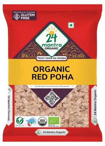 24 Mantra Organic Red Poha/Flattened Red Rice/Erra Atukula - 500gms