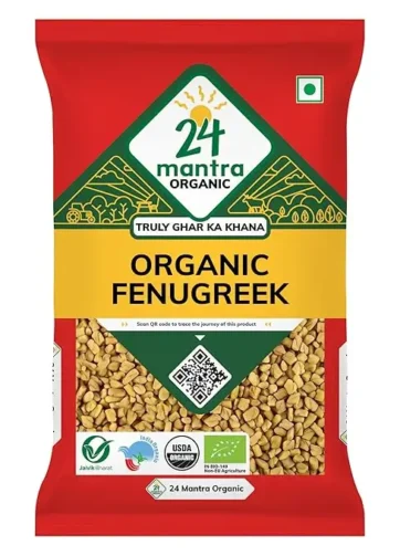 24 Mantra Organic Fenugreek Seeds/Methi Dana/Menthi Ginja - 100gms